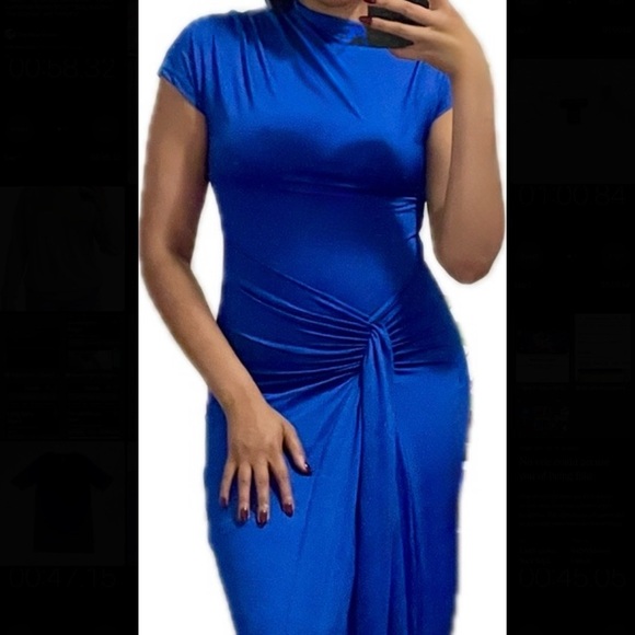 Cobalt Blue Bodycon Maxi Dress - Picture 1 of 4